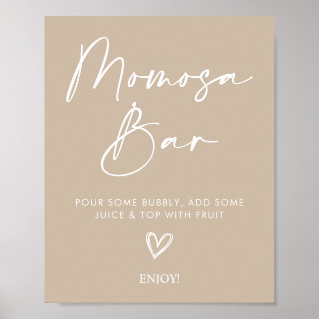 Poster minimaliste Oh Baby shower Momosa Bar (Devant)