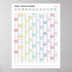 Poster minimaliste personnalisé de planificateur a