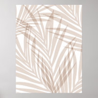 Poster minimaliste rose et mauve Feuille