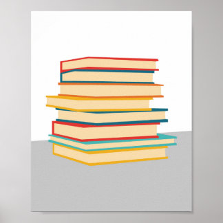 Poster minimaliste Stagiaire Livres Wall Art