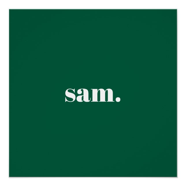 Poster Minimaliste texte personnalisé gras vert (Devant)