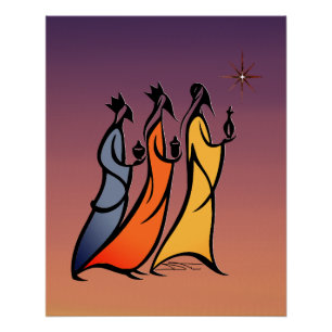 Poster Minimaliste Trois Rois Mages