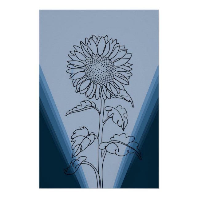 Poster minimalistic sunflower (Devant)