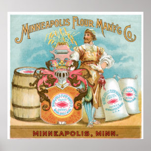 Poster Minneapolis Farine Vintage Nourriture et Art