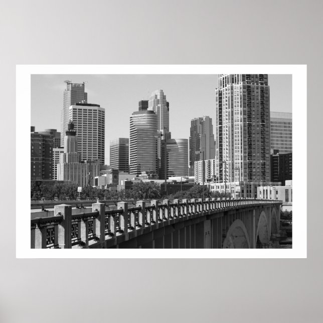 Poster Minneapolis Skyline En Plein Jour (Devant)