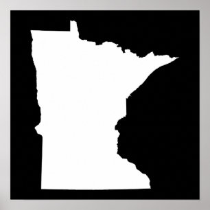 Poster Minnesota en blanc et noir