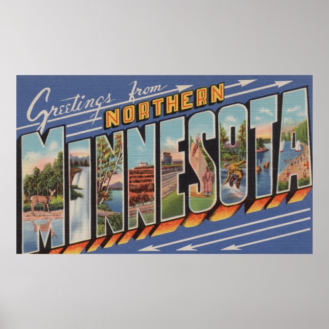 Poster Minnesota (Nord) - Scènes de grandes lettres (Devant)