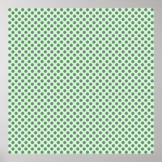 Poster Mint Green avec Grey Pois par Shirley Taylor (Devant)