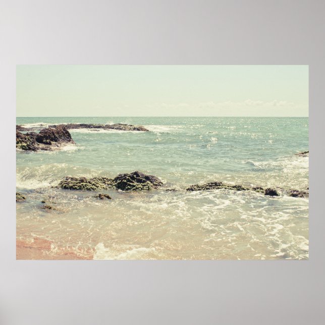 Poster Mint Green Ocean Pastel Beach Photographie (Devant)