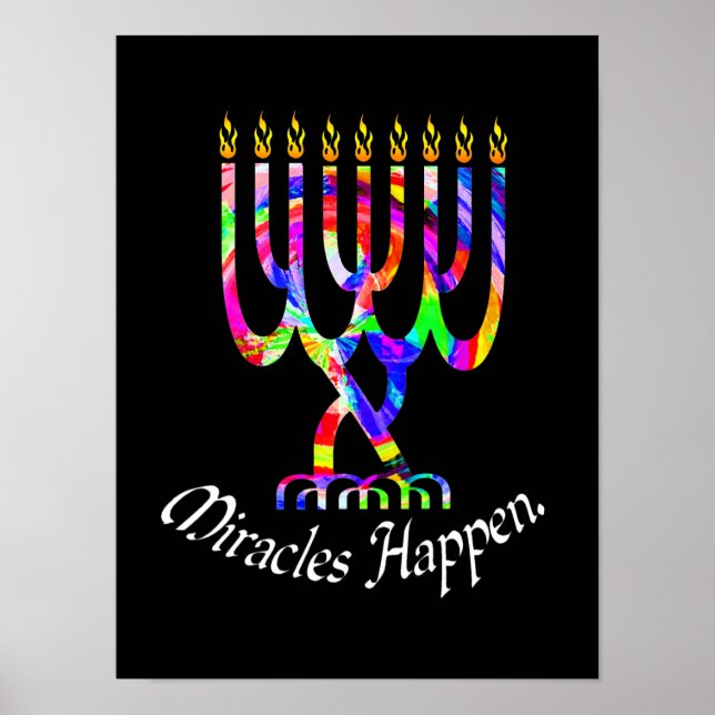 Poster Miracles Happen Menorah (Devant)