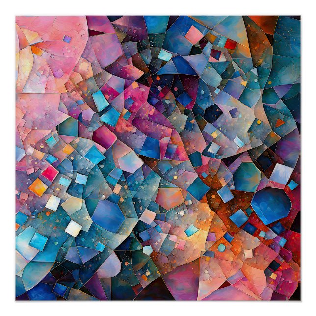 Poster "Mirage Cascade" Paysage coloré d'art Abstrait (Devant)