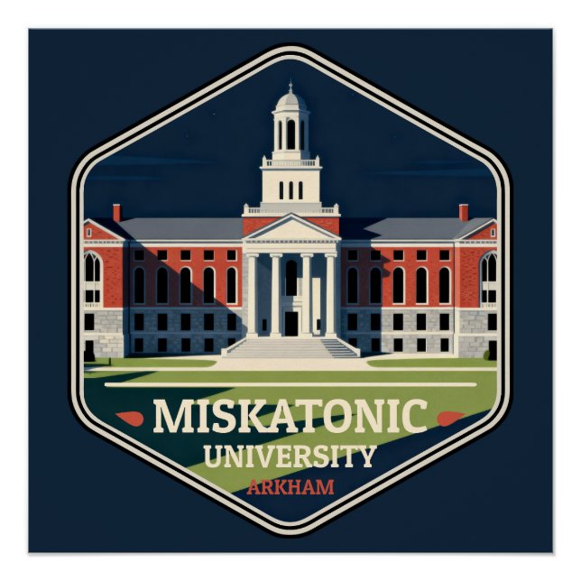 Poster Miskatonic University Arkham Vintage Travel Badge (Devant)