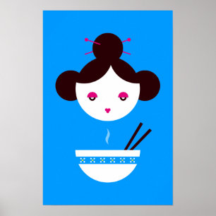 Poster Miso girl (arrière - plan personnalisable !)