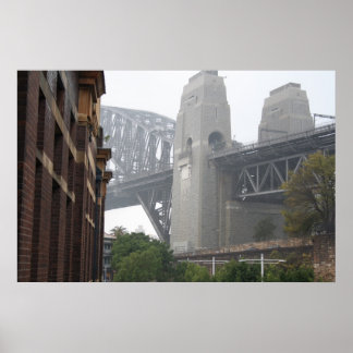 Poster Mist gris du pont du port de Sydney