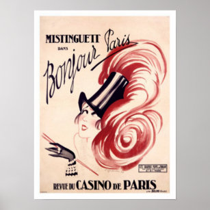 Poster Mistinguett, Bonjour Paris