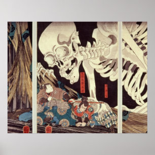 Poster Mitsukini Defying the Skeleton Specter, vers 1845