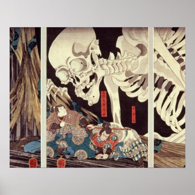 Poster Mitsukini Defying the Skeleton Specter, vers 1845 (Devant)