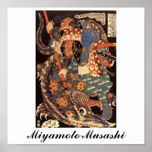 Poster Miyamoto Musashi Peinture c. Années 1800