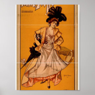 Poster Mlle. Fifi, "ici je suis !" Théâtre vintage