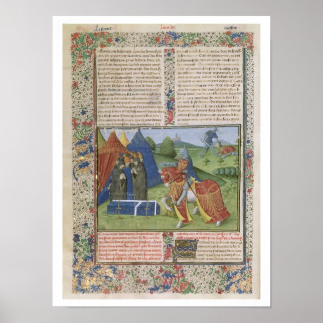 Poster Mme 115 f.425v Lancelot tuant Sir Agravain (vellu (Devant)
