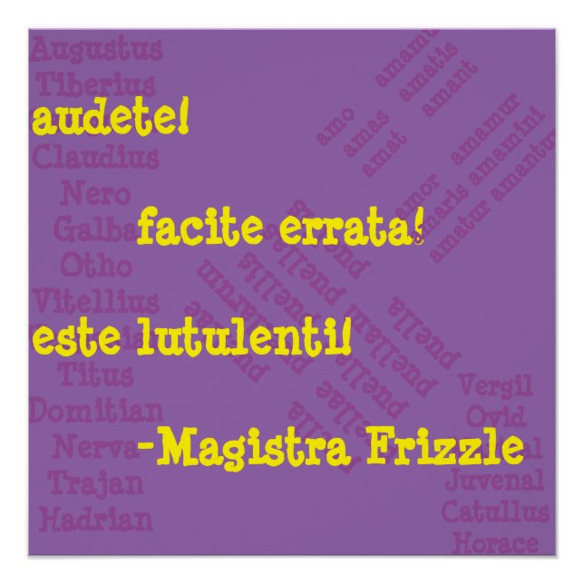 Poster Mme Frizzle en latin (Devant)