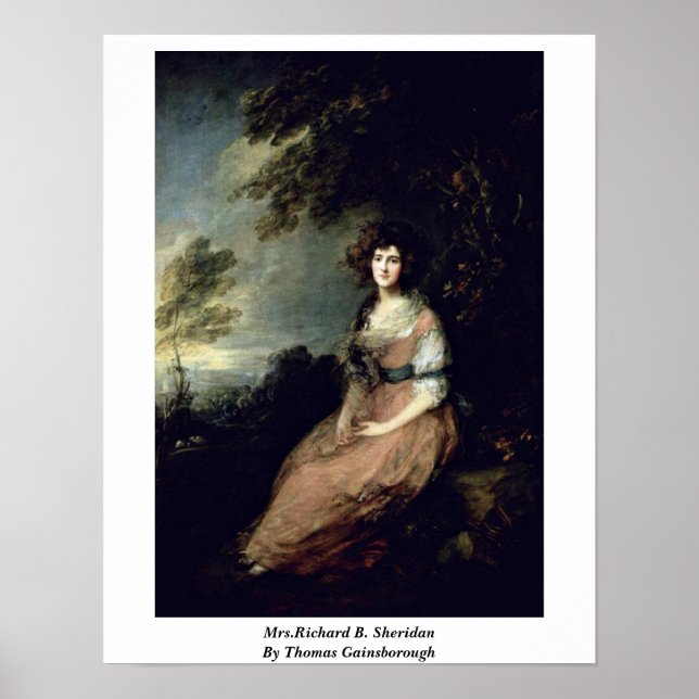 Poster Mme Richard B. Sheridan Par Thomas Gainsborough (Devant)
