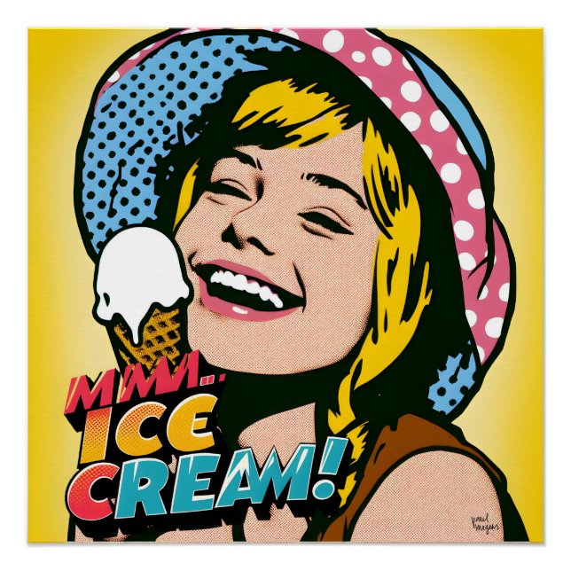 Poster "Mmm...ice cream !" (Devant)