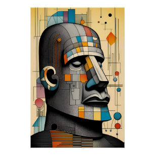 Poster Moai du 21e siècle - Art tiki de Ken Gage