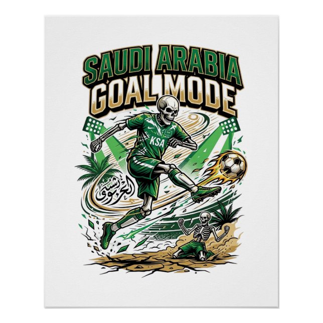 Poster Mode de but de l'Arabie saoudite Skeleton Striker  (Devant)