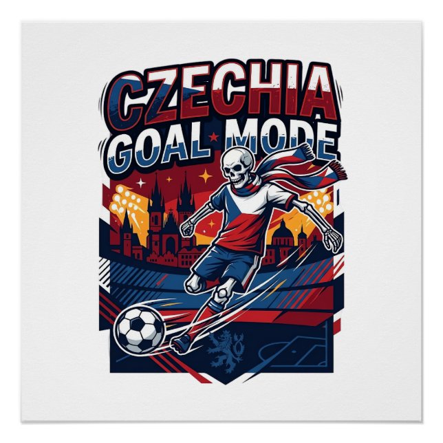 Poster Mode de but de Tchéquie squelette striker Nations  (Devant)
