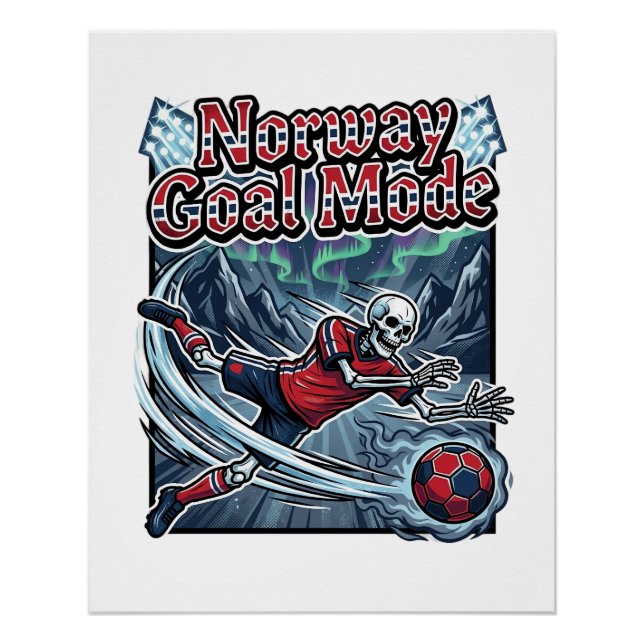 Poster Mode de but Norvège Squelette Batteur Nations Stre (Devant)