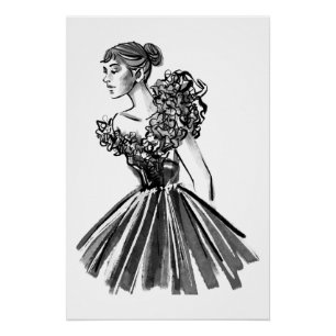 Poster Mode de couture dessinée à la main