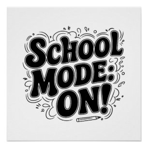 Poster Mode école : ON ! , Conception Vintage