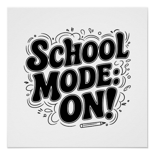 Poster Mode école : ON ! , Conception Vintage (Devant)