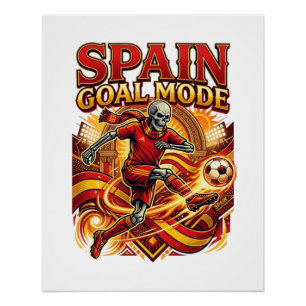Poster Mode squelette de but d'Espagne Nations striker St