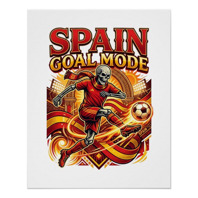 Poster Mode squelette de but d'Espagne Nations striker St (Devant)