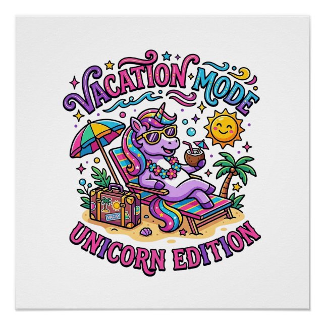 Poster Mode Vacances Licorne Édition Licorne Commercial P (Devant)