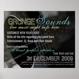 Poster Modèle d'affiche d'événement Sons Grunge