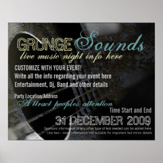 Poster Modèle d'affiche d'événement Sons Grunge