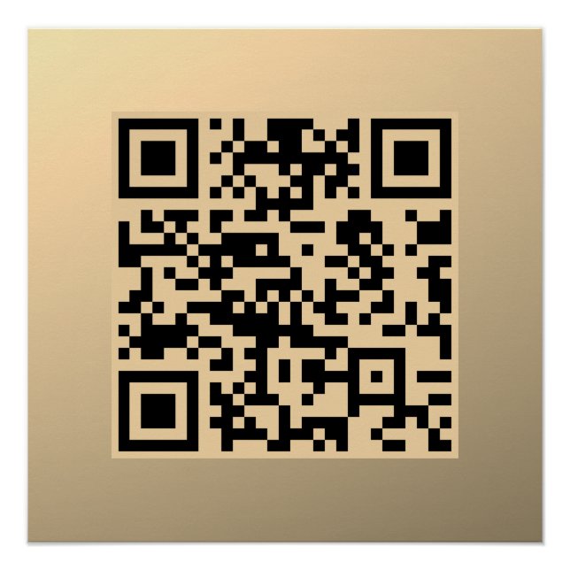 Poster Modèle de code QR immédiatement modifiable | Or Fa (Devant)