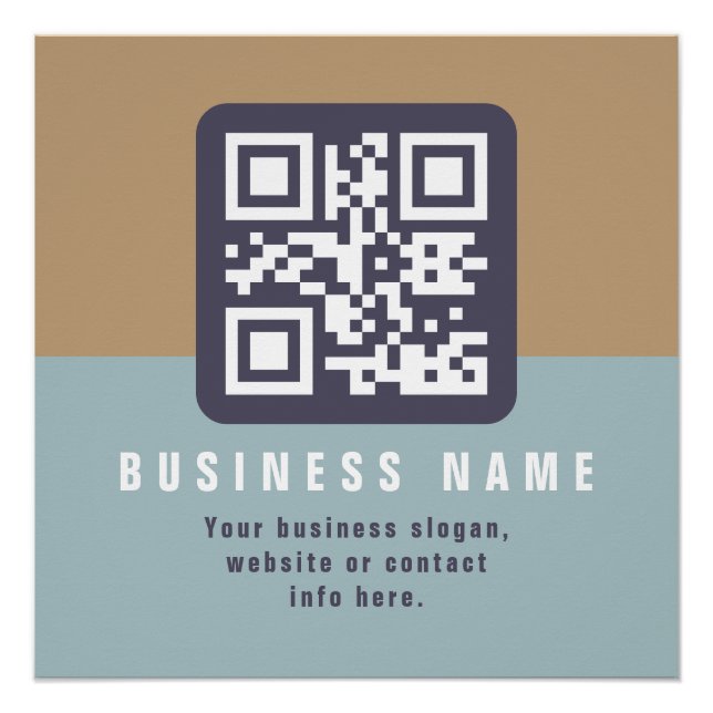 Poster Modèle de code QR moderne éditable | Couleurs atté (Devant)