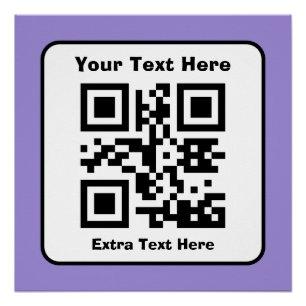 Poster Modèle de code QR numérisable avec texte modifiabl