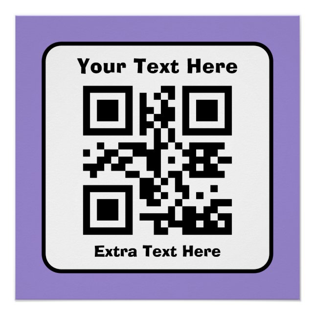 Poster Modèle de code QR numérisable avec texte modifiabl (Devant)