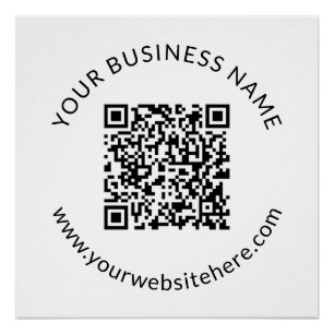 Poster Modèle de code QR téléchargé avec texte modifiable
