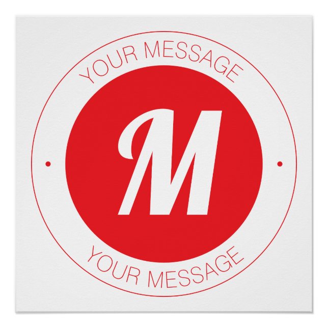 Poster Modèle de monogramme personnalisable et de texte c (Devant)