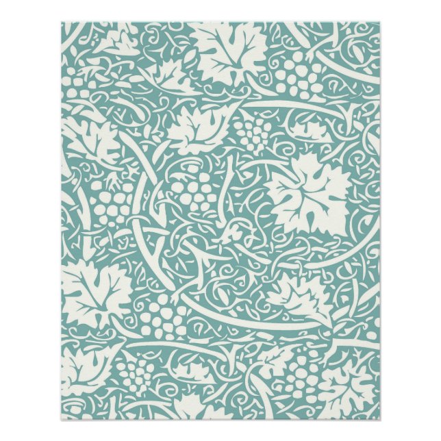 Poster Modèle de raisin de William Morris sarcelle turquo (Devant)
