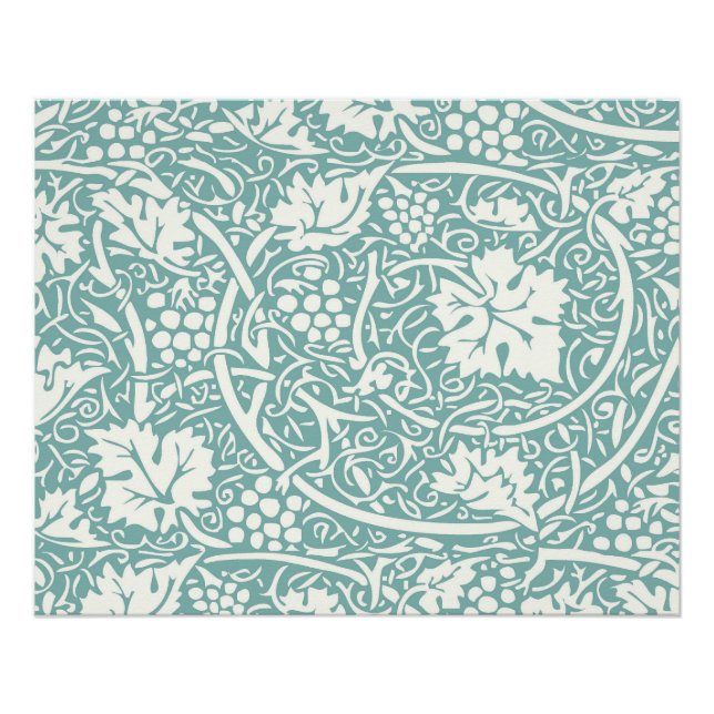 Poster Modèle de raisin de William Morris sarcelle turquo (Devant)
