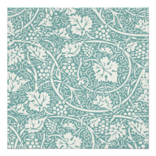 Poster Modèle de raisin de William Morris sarcelle turquo