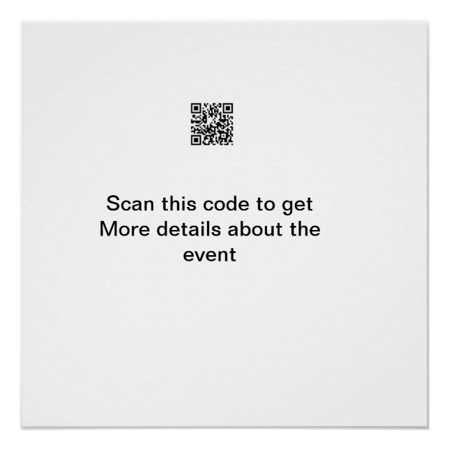 Poster Modèle d'événement commercial avec scan de code Q  (Devant)
