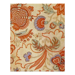 Poster Modèle floral antique de Chintz Paisley
